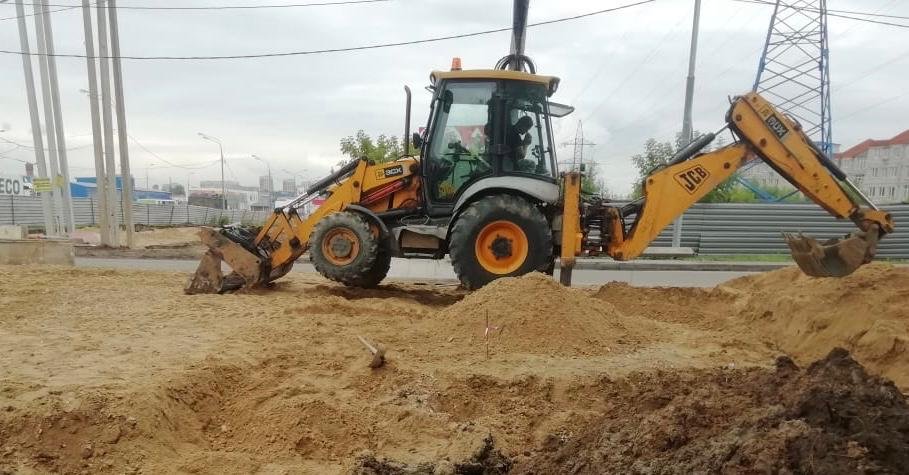Аренда экскаватора погрузчика JCB с вилами и гидромолотом