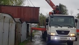 Услуги манипулятора (воровайка). Перевозка гаражей