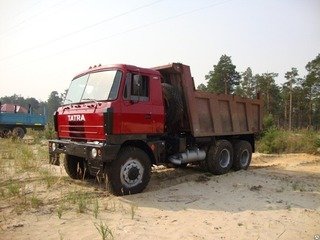 Доставка кирпича, щебня, песка самосвалом Татра, объемы