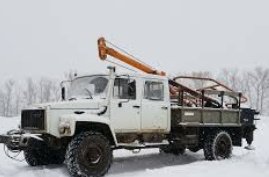 Установка столбов освещения, свай