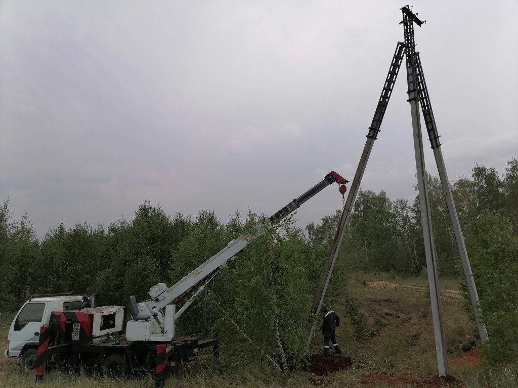 Аренда ямобура, установка ЛЭП, область
