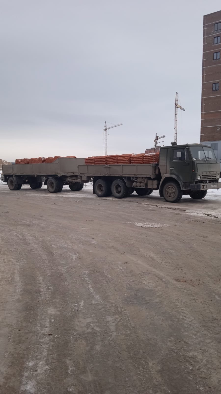 Камаз с телегой бортовой