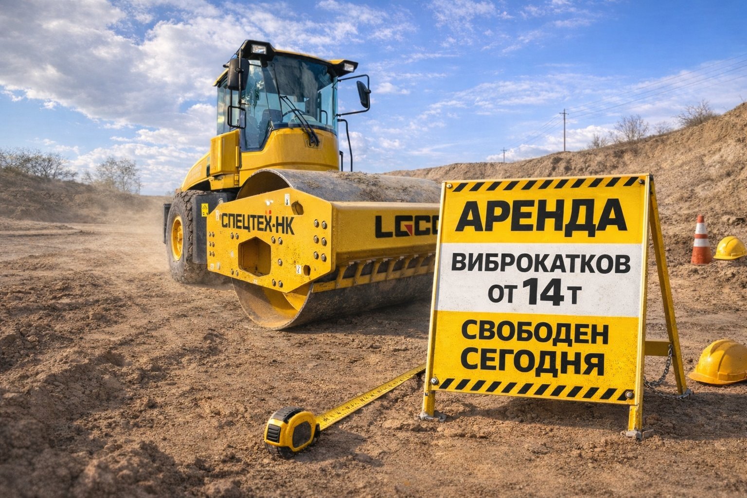 Аренда грунтового катка 14, 16 и 19 тонн