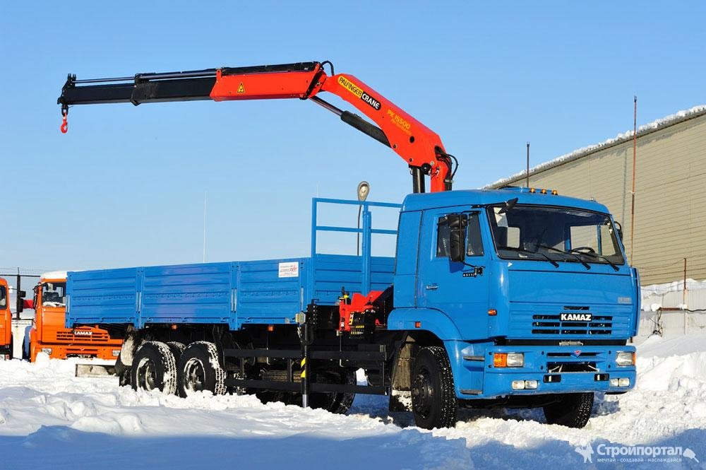 Кран-манипулятор Камаз 13 тонн с краном 3 тонны для ЖБ колец