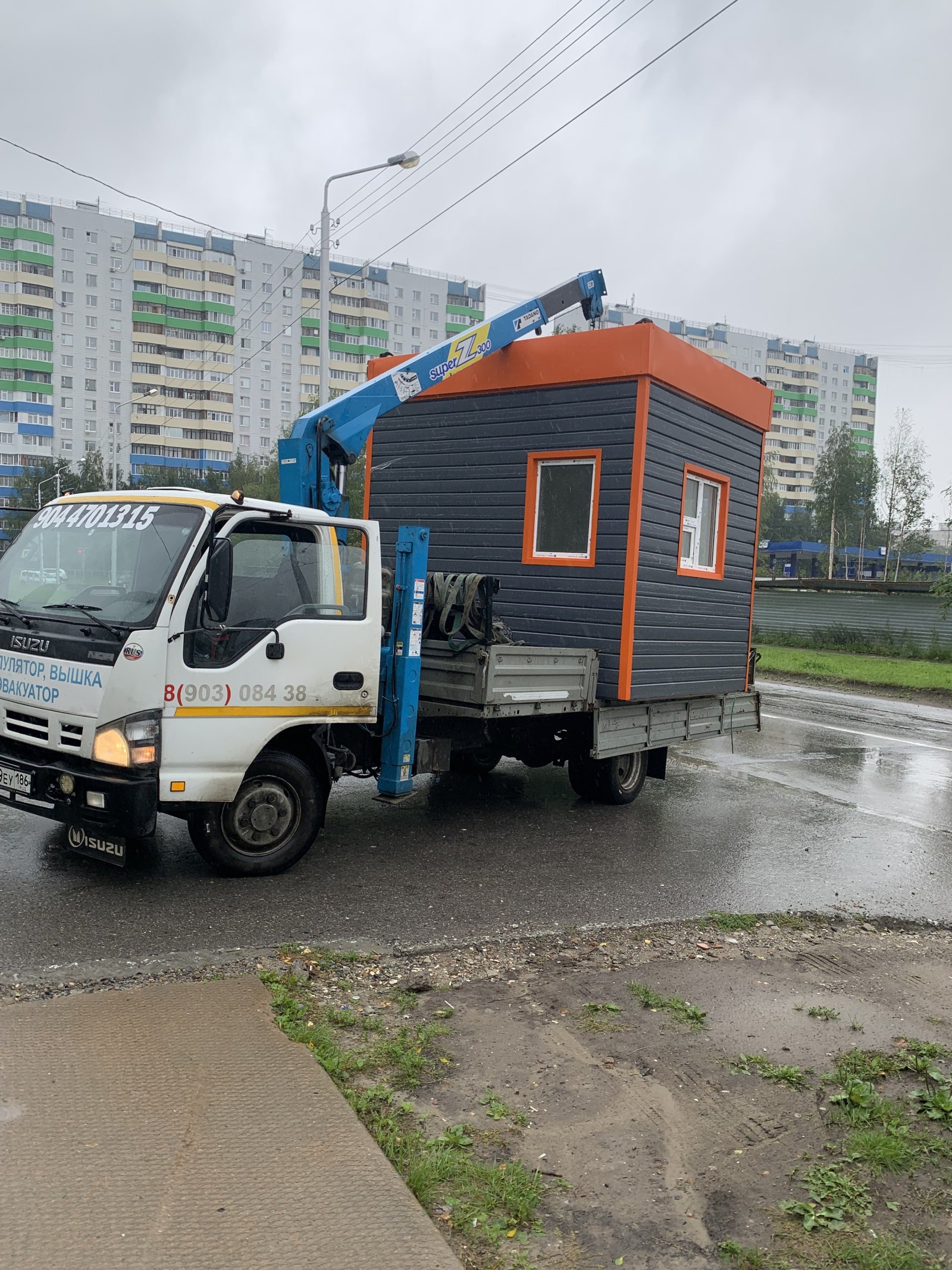 Перевозки бортовым манипулятором Исузу 5 тонн