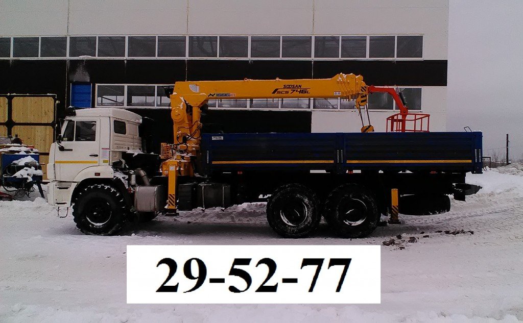 Аренда крана-манипулятора на базе КАМАЗ вездеход до 12т