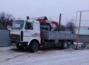 Кран-манипулятор КАМАЗ, кузов 8т, стрела 8м×3т, прицеп
