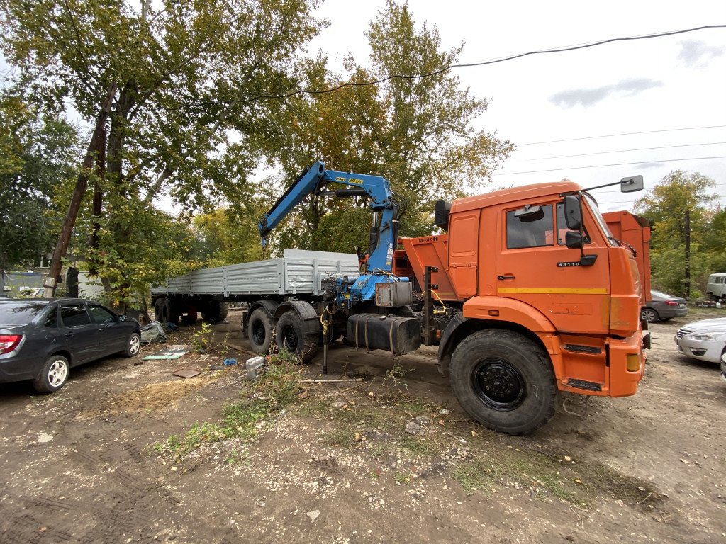Камаз вездеход с кму и полуприцепом