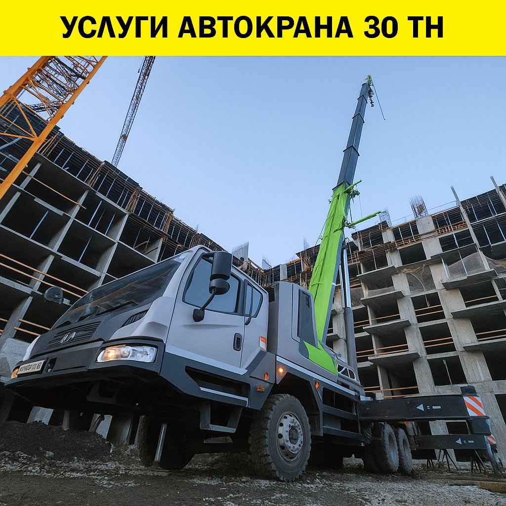 Услуги автокрана 30 тонн со стрелой 50 метров
