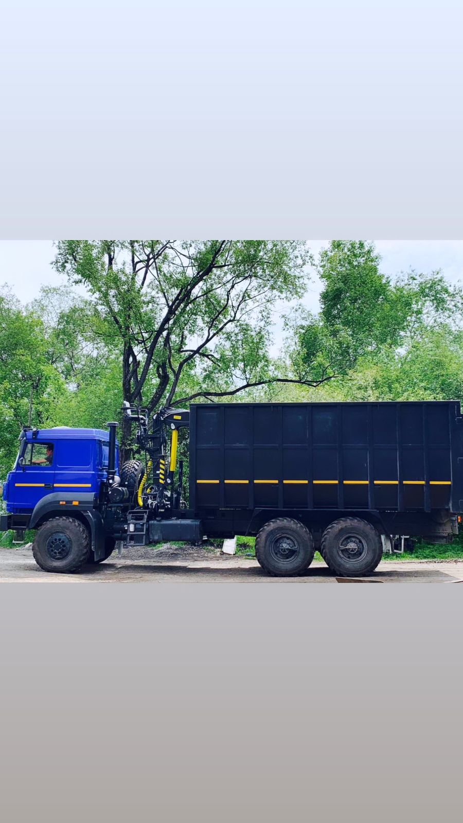 Вывоз мусора ломовозом с манипулятором. Пухто