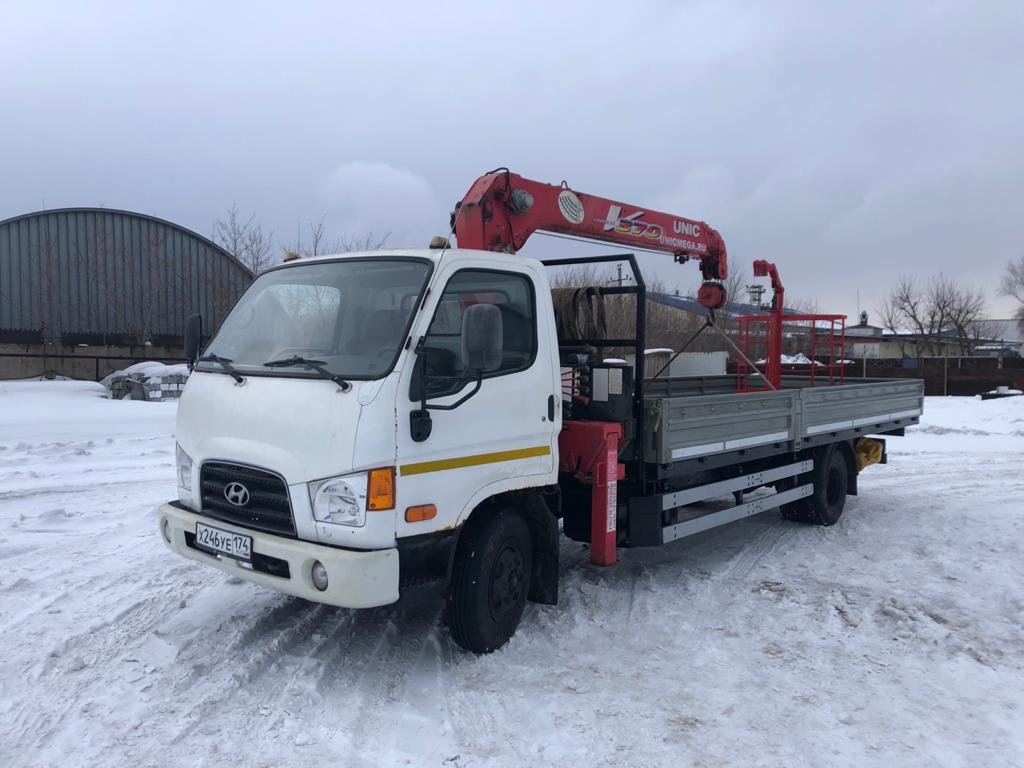 Аренда манипулятора hyundai, стрела 3т, борт 5т, 12м