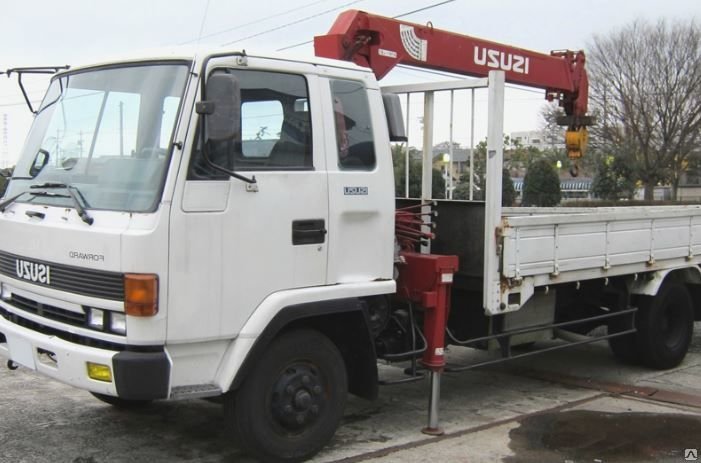 Кран-борт Isuzu Forward 5 тонн со стрелой 3 тонны и люлькой