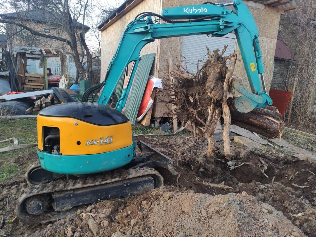 Миниэкскаватор 1400кг аренда. Копка. Планировка