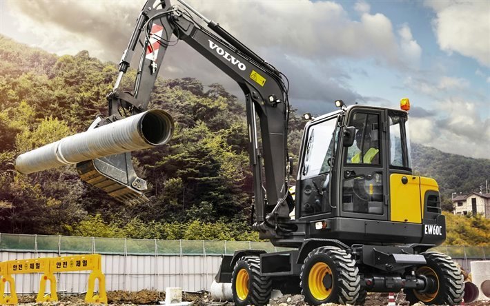 Мини-экскаватор Volvo EW60C взять в аренду