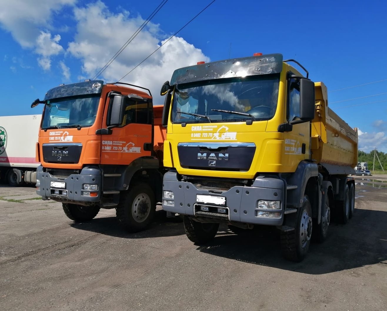 Самосвалы MAN 8×8 вездеходы. Перевозка 20 кубов