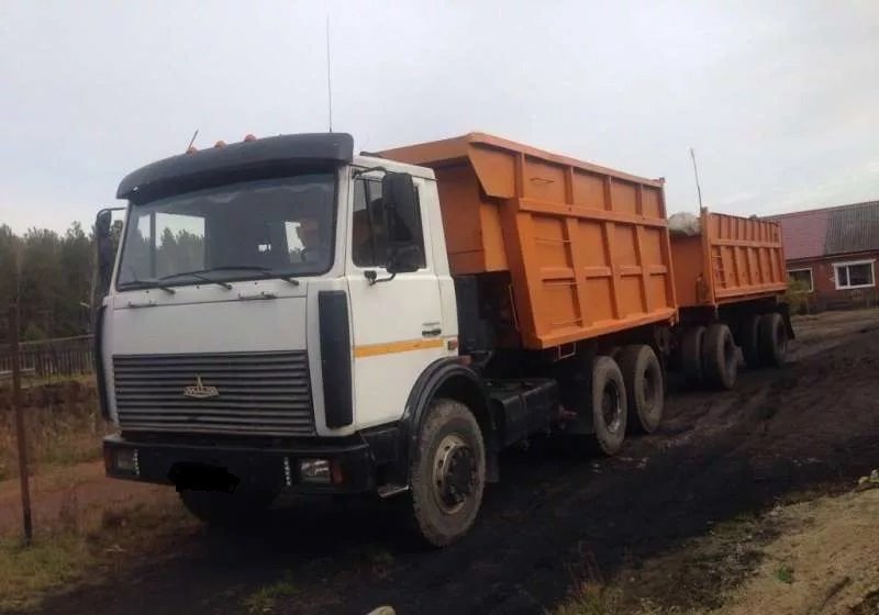 Грузоперевозки МАЗ с прицепом услуги самосвал