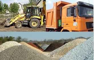 Щебень, песок, бетон услуги экскаватора самосвала