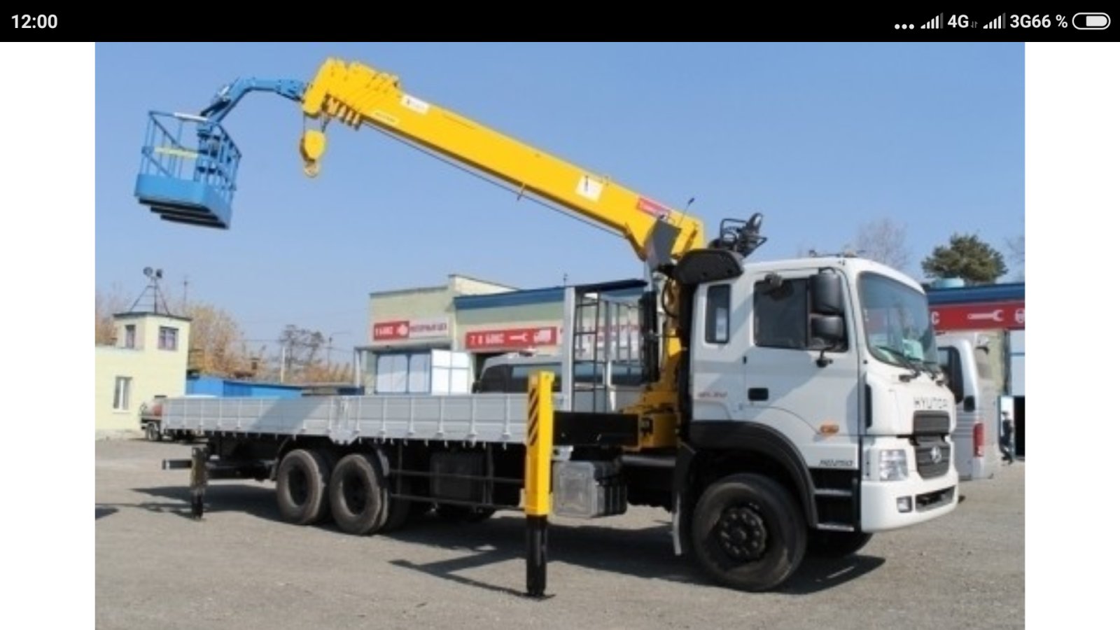 Манипулятор кран DAEWOO NOVUS борт 7 т, автовышка с люлькой