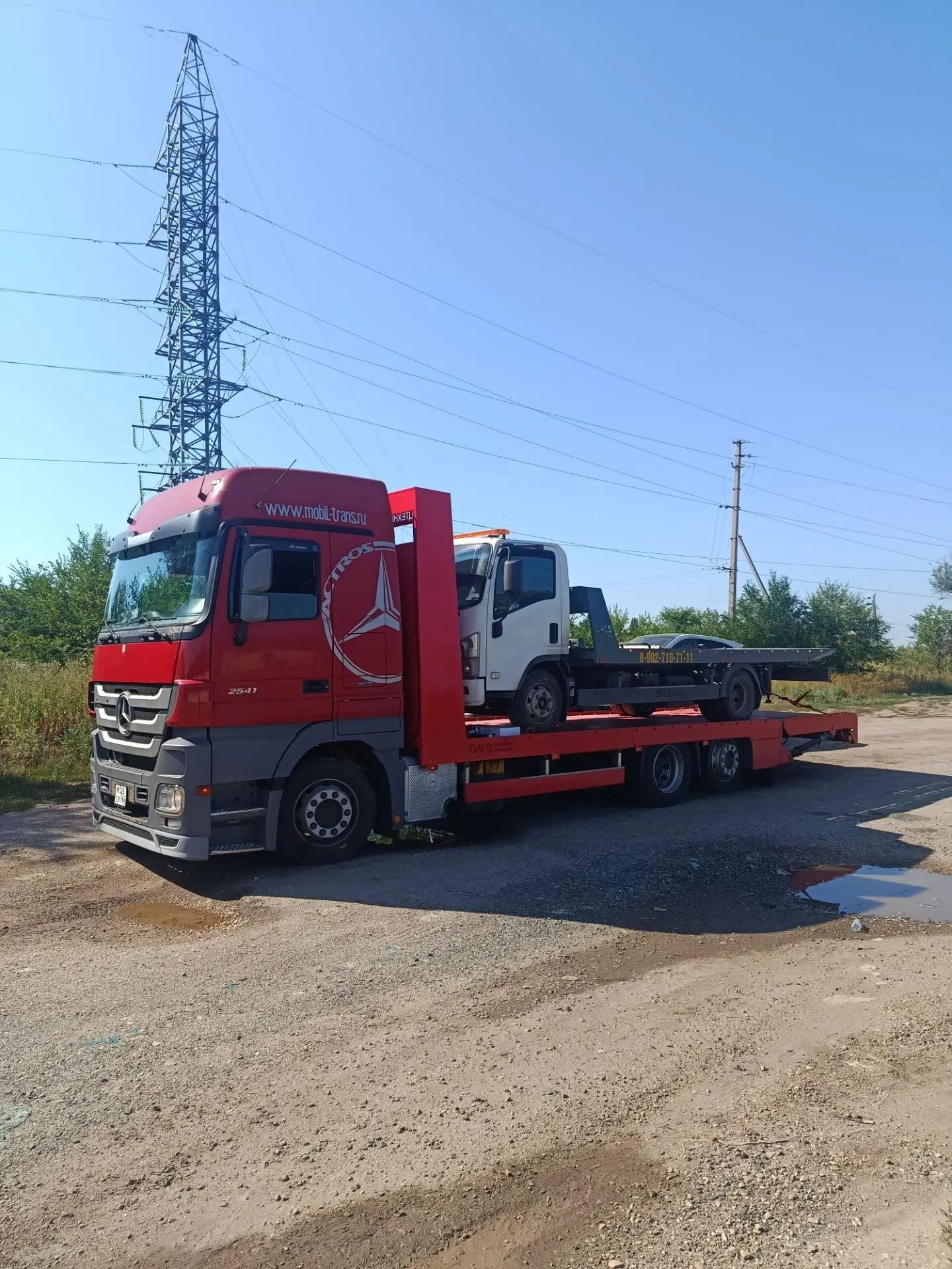 Грузовой эвакуатор Мерседес до 40 тонн. Частичная погрузка