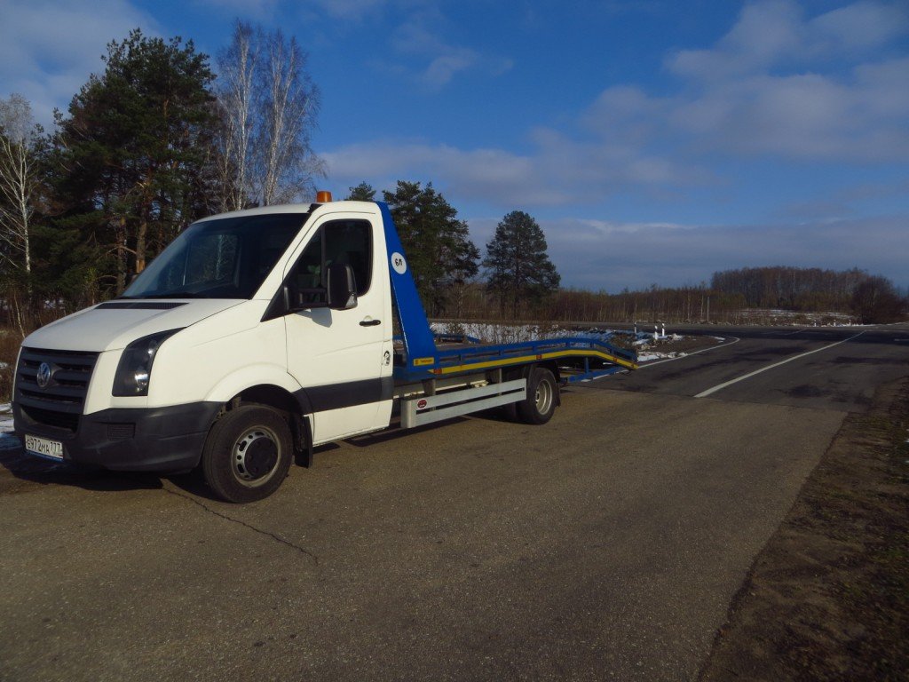 Эвакуация авто до 3 тонн на VW Crafter по РФ от 30р/км