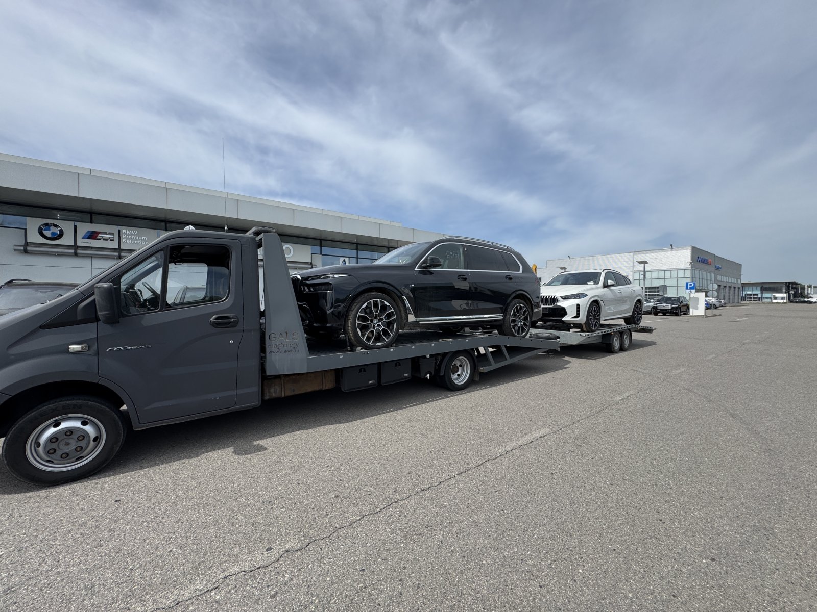 Эвакуатор Газель Next, частичная погрузка, заблокированные колеса