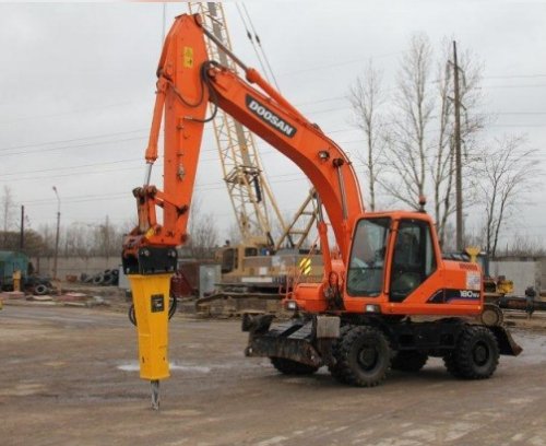 Гидромолот Max Power 1500, экскаватор DOOSAN Solar 180W-V