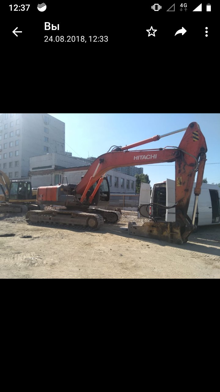 Аренда экскаватор hitachi с гидромолотом