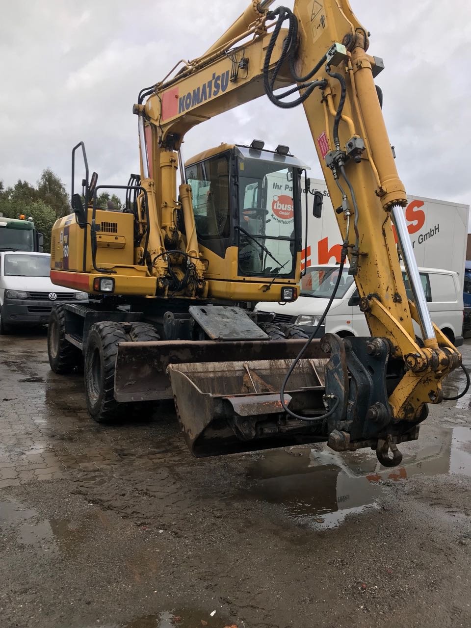 Komatsu-160, услуги колёсного экскаватора