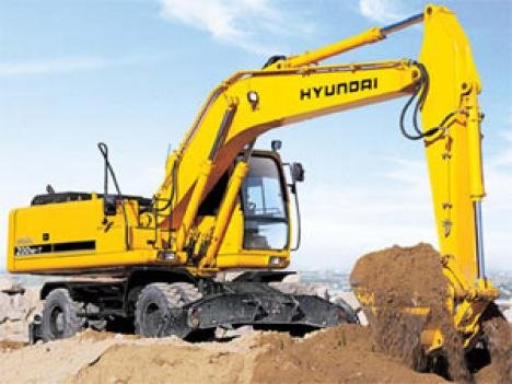 Аренда экскаватор на пневмоходу - Hyundai 200W-7, ковш 1, 2ку