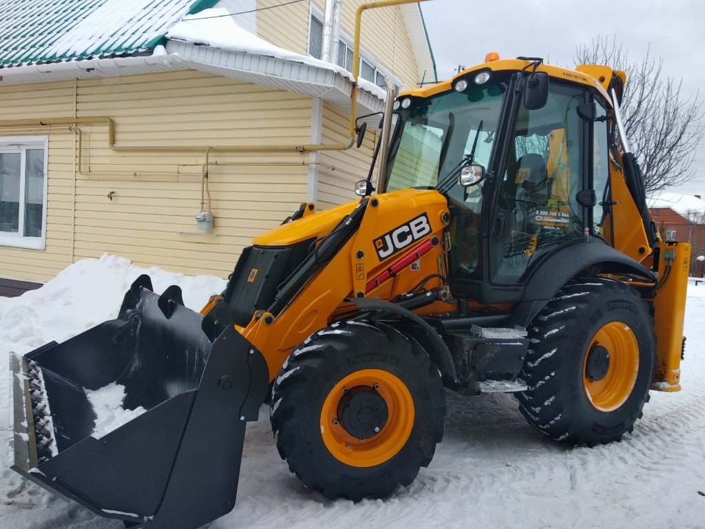 Услуги экскаватора погрузчика JCB 3CX Уборка снега