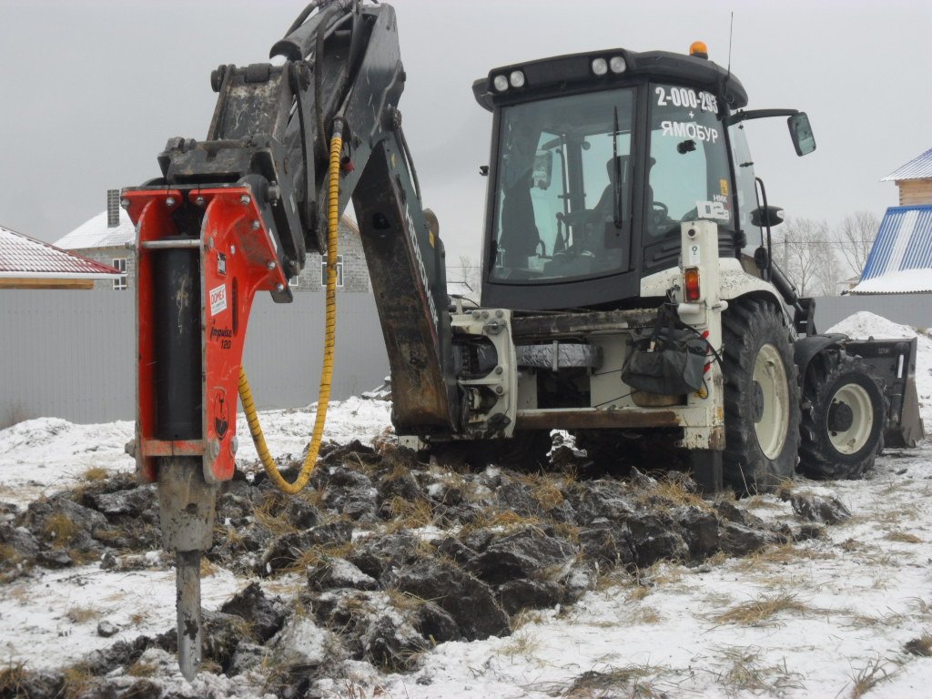 JCB+ ямобур+ гидромолот+ узкий ковш